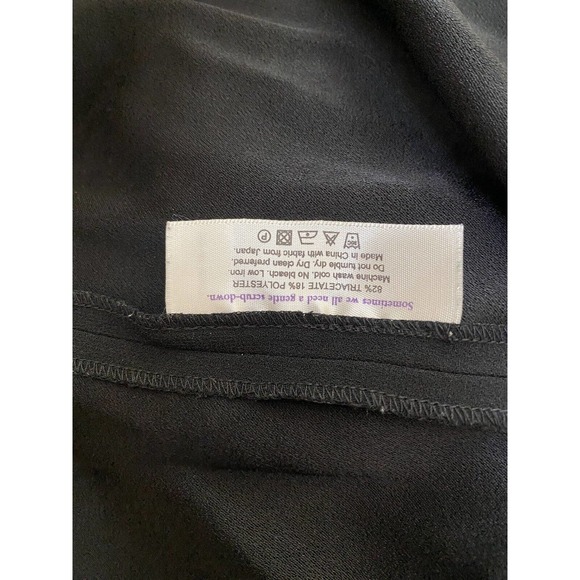 M.M. LaFleur The Tory Dress Black Surplice V Neck Short Sleeve Sheath 6 S - Picture 7 of 8